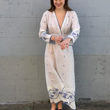 JASMINE DRESS, IVORY // INDIGO JAMDANI COTTON