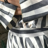 YAMUNA SHIRT, IVORY / BLACK STRIPE COTTON