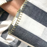 YAMUNA SHIRT, IVORY / BLACK STRIPE COTTON