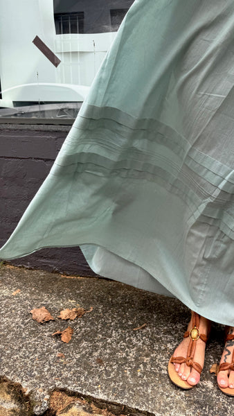 LUNI HALTER DRESS,MINT BLUE COTTON VOILE