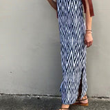 RIBBON DRESS, IKAT MONOCHROME HANDLOOM COTTON