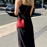 LEILA SLIP DRESS, BLACK SILK