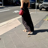 LEILA SLIP DRESS, BLACK SILK