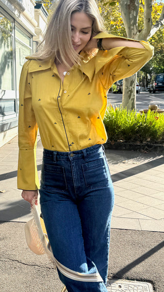 INDUS SHIRT, MUSTARD YELLOW COTTON