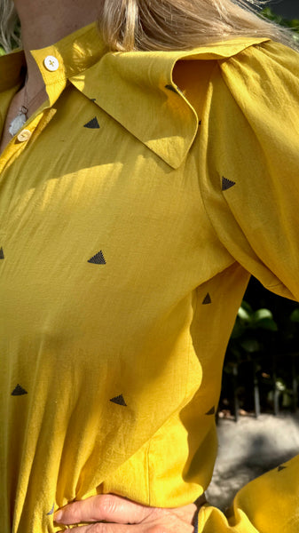INDUS SHIRT, MUSTARD YELLOW COTTON