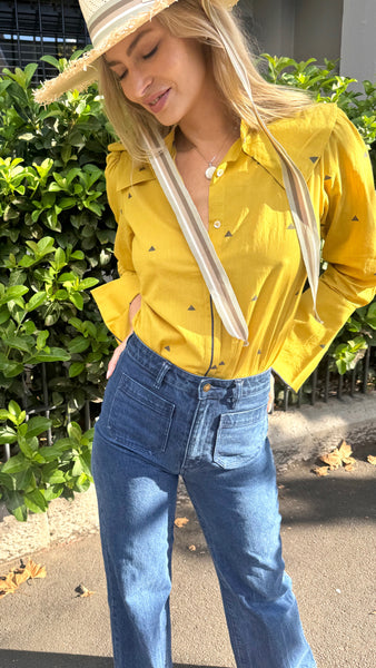 INDUS SHIRT, MUSTARD YELLOW COTTON