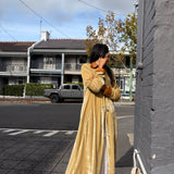 SURYA COAT, GOLD SILK VELVET