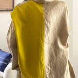 REKHA SHIRT, GOLD / BROWN SILK