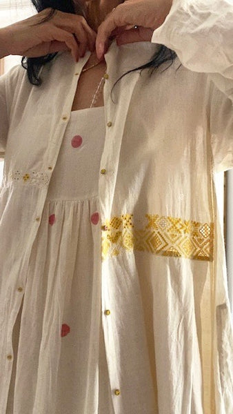 SWATI DRESS, IVORY / YELLOW