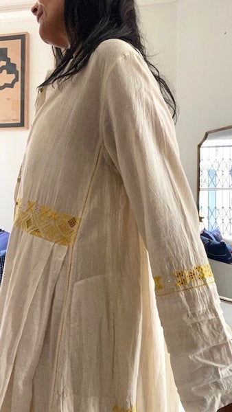 SWATI DRESS, IVORY / YELLOW