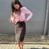 LILA SKIRT, BROWN ORGANZA