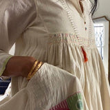 SEEMA DRESS, IVORY / NEON
