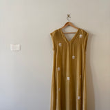 HENNA DRESS, GOLD SILK VELVET