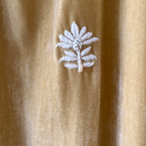HENNA DRESS, GOLD SILK VELVET