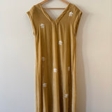 HENNA DRESS, GOLD SILK VELVET