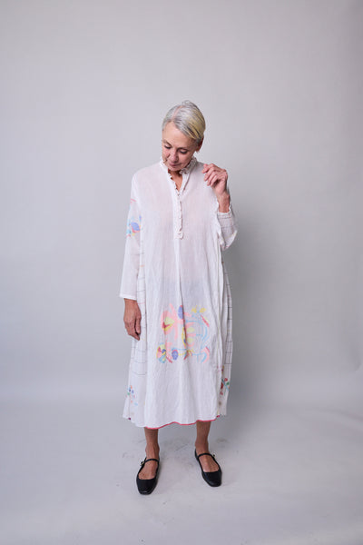 FLORA PANEL DRESS, WHITE