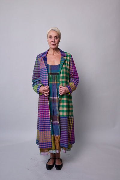 AMETHYST COAT, MULTI COLOURED CASHMERE SILK