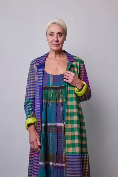 AMETHYST COAT, MULTI COLOURED CASHMERE SILK