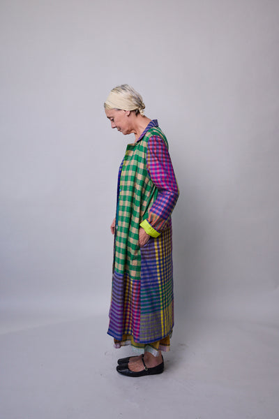 AMETHYST COAT, MULTI COLOURED CASHMERE SILK