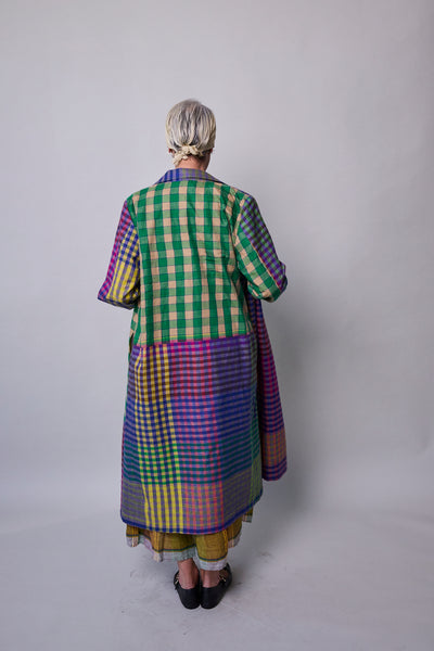 AMETHYST COAT, MULTI COLOURED CASHMERE SILK