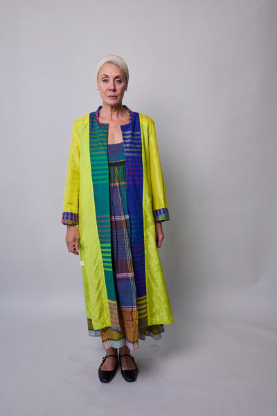 AMETHYST COAT, MULTI COLOURED CASHMERE SILK