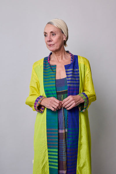 AMETHYST COAT, MULTI COLOURED CASHMERE SILK