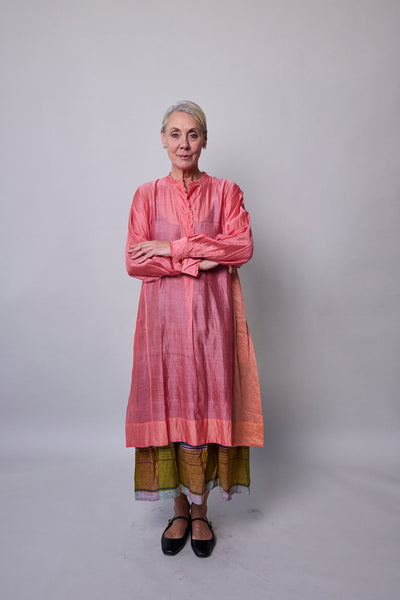 BLUSH SERENITY DRESS, PINK COTTON SILK