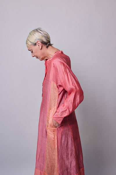 BLUSH SERENITY DRESS, PINK COTTON SILK