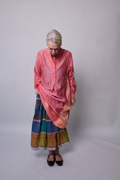 BLUSH SERENITY DRESS, PINK COTTON SILK