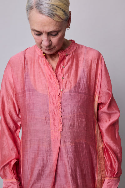BLUSH SERENITY DRESS, PINK COTTON SILK