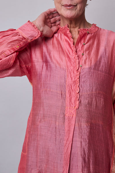 BLUSH SERENITY DRESS, PINK COTTON SILK