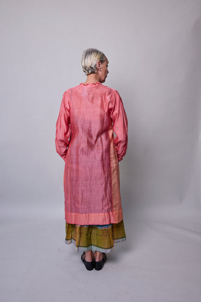 BLUSH SERENITY DRESS, PINK COTTON SILK
