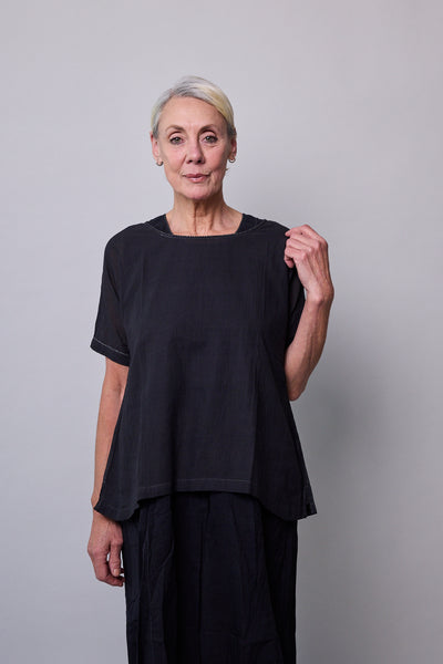 MOONLIGHT SHIRT, BLACK COTTON