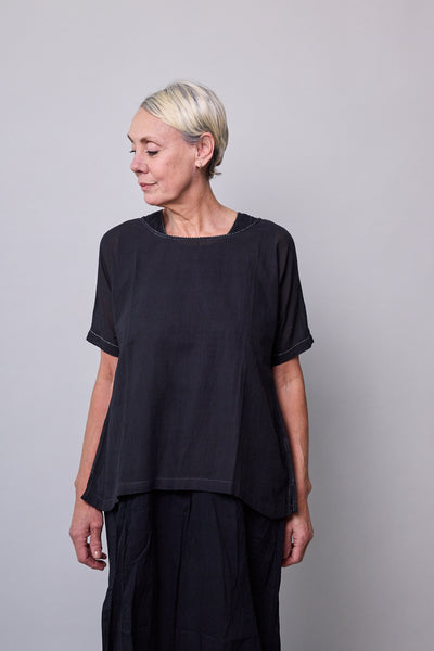 MOONLIGHT SHIRT, BLACK COTTON