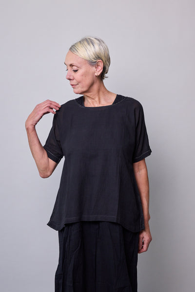 MOONLIGHT SHIRT, BLACK COTTON
