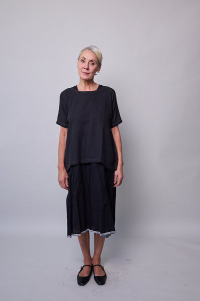 MOONLIGHT SHIRT, BLACK COTTON