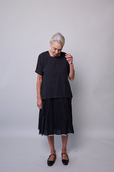 MOONLIGHT SHIRT, BLACK COTTON