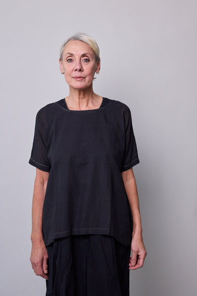 MOONLIGHT SHIRT, BLACK COTTON