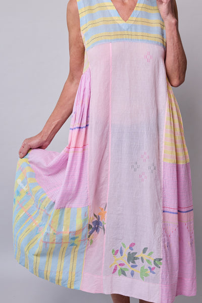 DELILAH DRESS SLEEVELESS, PASTEL PINK COTTON