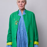 SAGE JACKET, GREEN WOOL SILK