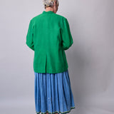 SAGE JACKET, GREEN WOOL SILK