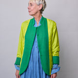 SAGE JACKET, GREEN WOOL SILK