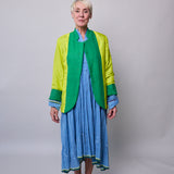 SAGE JACKET, GREEN WOOL SILK