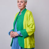 SAGE JACKET, GREEN WOOL SILK