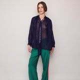 LAYA PANTS, GREEN RAW SILK