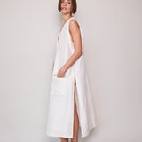SITAR  VEST, RAW SILK IVORY