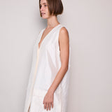 SITAR  VEST, RAW SILK IVORY