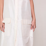 SITAR  VEST, RAW SILK IVORY