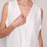 SITAR  VEST, RAW SILK IVORY