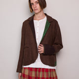 AUTUMN JACKET, BROWN WOOL SILK